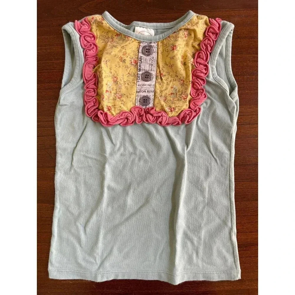Persnickety Girl Shirt Size‎ 7 years old Blue Cotton Blend